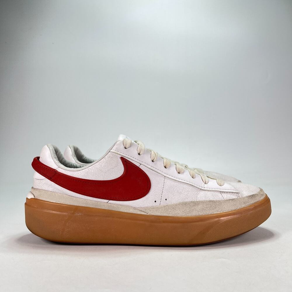 Nike Blazer Phantom Low White Dragon Red Skate Sneakers FN5820-100 Men's Size 12